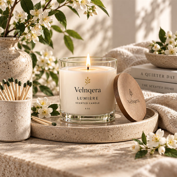 Velnqera White Blossom & Sage Scented Candle