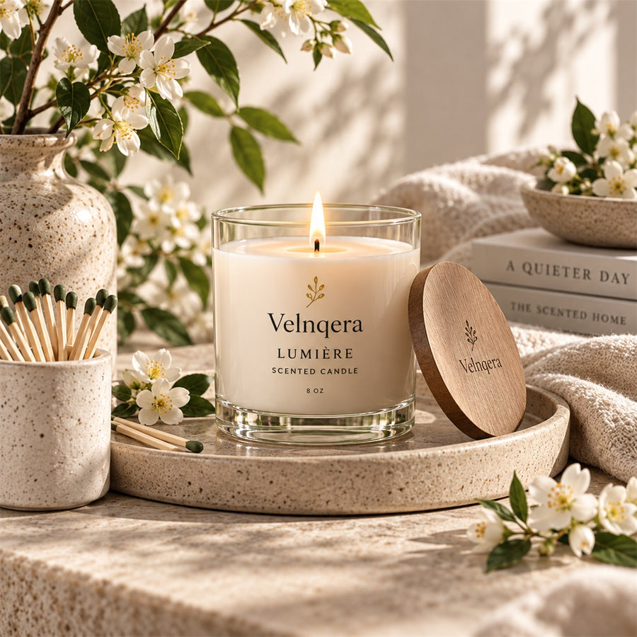 Velnqera White Blossom & Sage Scented Candle